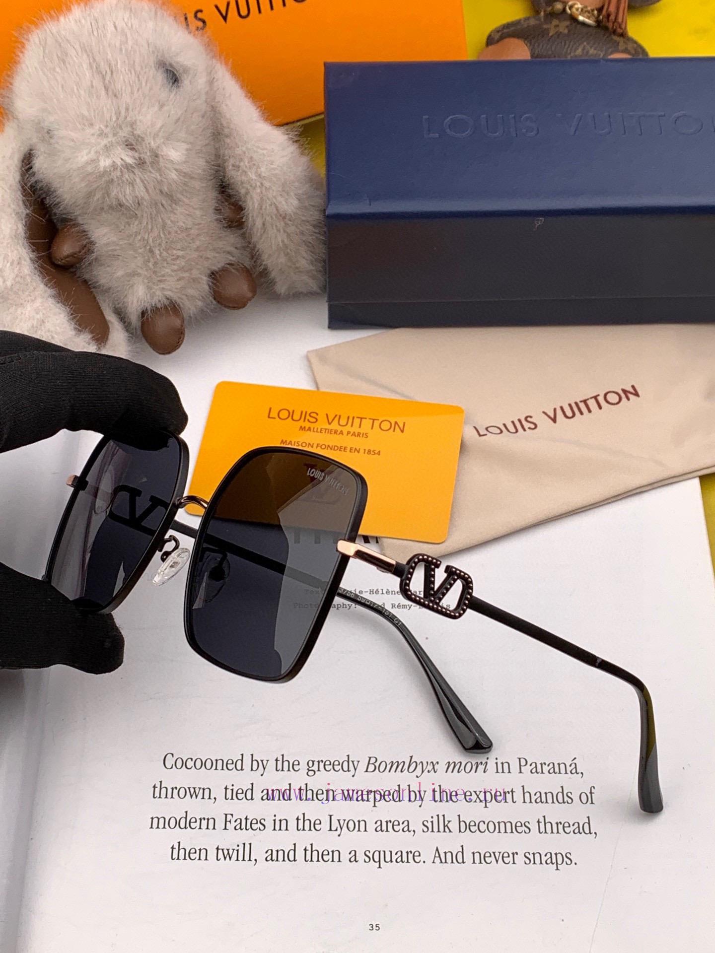 Polarized series LV large frame sunglasses with classic box design, not picky about face shacutdhdfd - Image 8