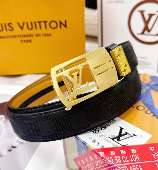 Belt LV Louis Vuitton automatic buckle-Belt replica The automatic belt series is made of 100 pvotzvcj - Image 4