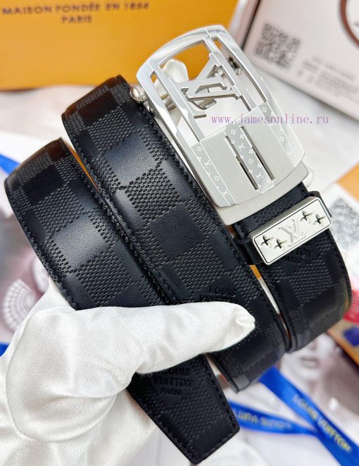 Belt LV Louis Vuitton automatic buckle-Belt replica The automatic belt series is made of 100 kml388ng - Image 3