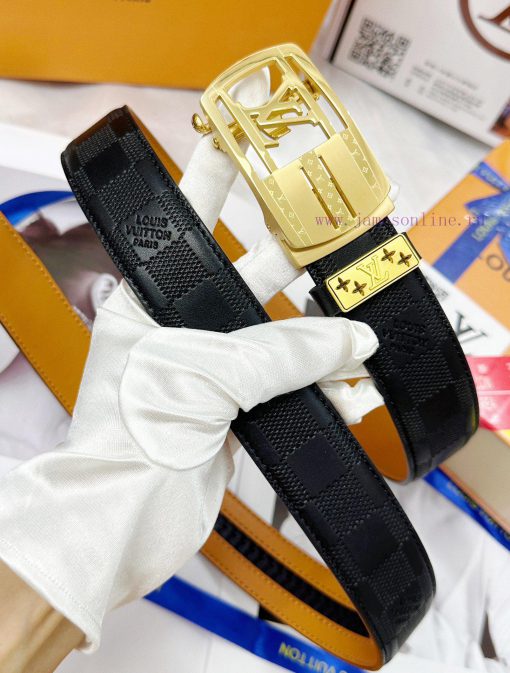 Belt LV Louis Vuitton automatic buckle-Belt replica The automatic belt series is made of 100 1ljzgiht - Image 4