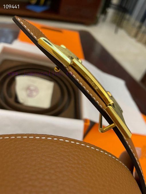 3.8cm, Hermes/Hermes Classic H brushed gold/palladium buckle, imported togo leather lining, o6papt10 - Image 7