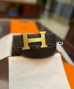 3.8cm, Hermes/Hermes Classic H brushed gold/palladium buckle, imported togo leather lining, 92x7xgxl