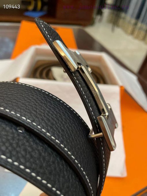 3.8cm, Hermes/Hermes Classic H brushed gold/palladium buckle, imported togo leather lining, fuggfu1u - Image 7