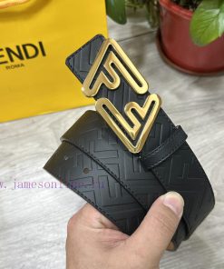 FENDL 38mm wide double-sided original calf leather with a single ruthenium palladium plated ane6beuz