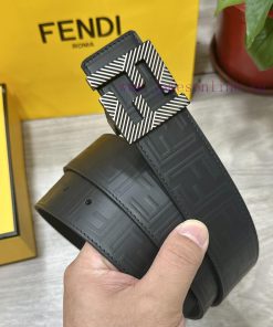 FENDL 40MM wide double-sided original calf leather with a single ruthenium palladium plated zpqwzk3a