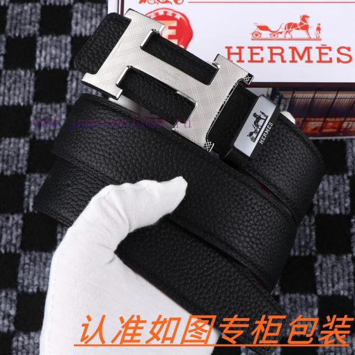 Men's belt HermesMen's leather belt is made of 100% head layer cowhide, ensuring that the 24 eklzaull - Image 2