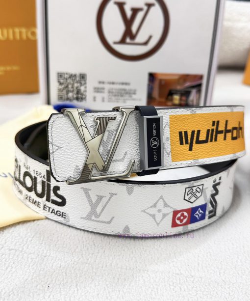 Belt LV Louis ReproductionThe waistband is made of 100% head layer cowhide, ensuring that th d3tidwdx - Image 3