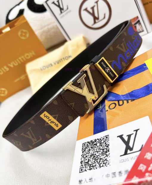 Belt LV Louis ReproductionThe waistband is made of 100% head layer cowhide, ensuring that th d3tidwdx - Image 8