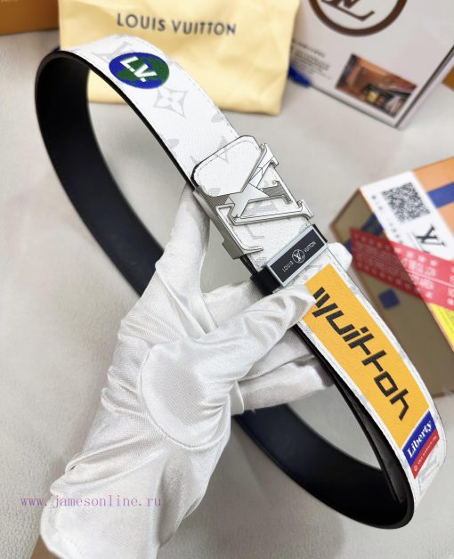 Belt LV Louis ReproductionThe waistband is made of 100% head layer cowhide, ensuring that th n8ssk4df - Image 3