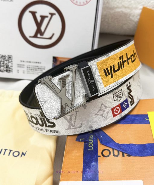 Belt LV Louis ReproductionThe waistband is made of 100% head layer cowhide, ensuring that th n8ssk4df - Image 4