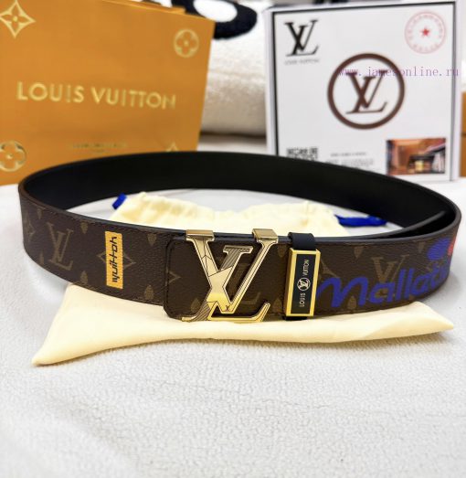 Belt LV Louis ReproductionThe waistband is made of 100% head layer cowhide, ensuring that th 36eoxxfa - Image 5