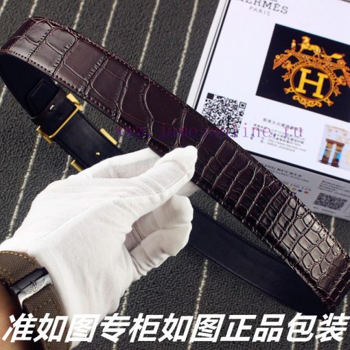 Hermes Her.. Mes ️ Crocodile PatternIdentify and receive a punch as a giftMaterial: 100% hea kamfshxm - Image 8
