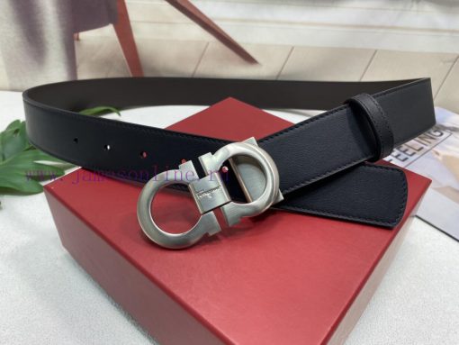 Ferragamo top layer cowhide plain weave belt body, black brown dual color integrated, both s 11ppudqt - Image 4