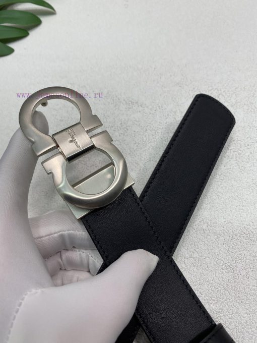 Ferragamo top layer cowhide plain weave belt body, black brown dual color integrated, both s 11ppudqt - Image 8