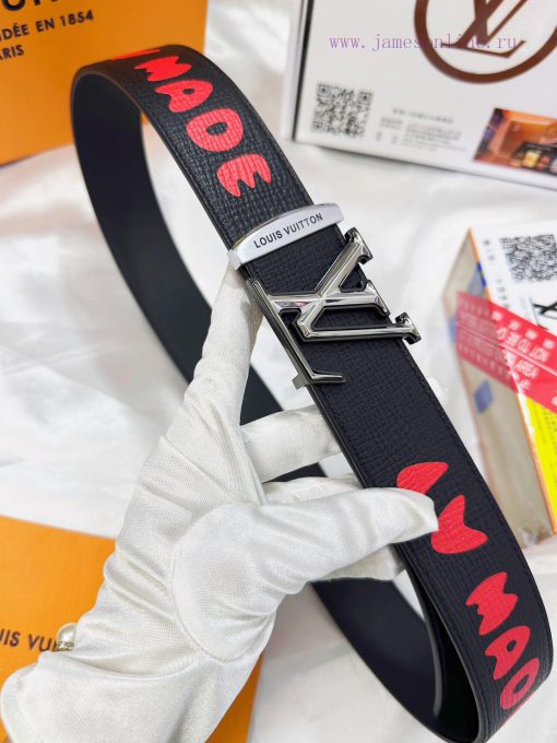 Belt LV Louis Vuitton's top tier replicaThe waistband is made of 100% cowhide, ensuring a do lyzwonit - Image 4