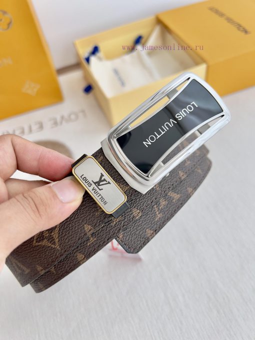 LV... Louis Vuitton Belt ️ Automatic BeltAutomatic buckle, made of pure steel material, with rfatzro1 - Image 3