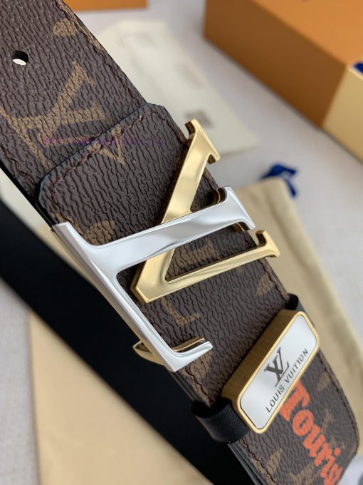 LV... Louis Vuitton ️Pure steel buckle, new vintage letter strap, top layer cowhide, photogr 2h3f5n5a - Image 4