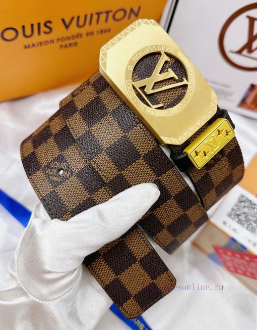 Belt LV Louis Vuitton's top tier replicaThe waistband is made of 100% cowhide, ensuring genu bb6idl1r - Image 3