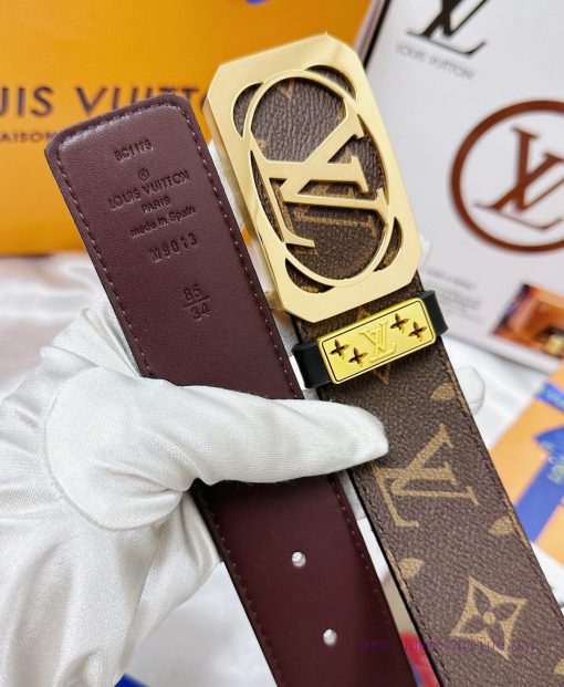 Belt LV Louis Vuitton's top tier replicaThe waistband is made of 100% cowhide, ensuring genu gv71rm9t - Image 9