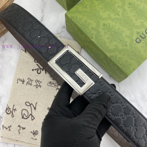 Gucci men's floral leather belt 40mm double-sided imported top layer leather compression can 17n0dn4b - Image 2