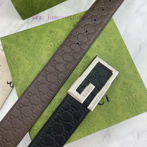 Gucci men's floral leather belt 40mm double-sided imported top layer leather compression can 17n0dn4b - Image 6