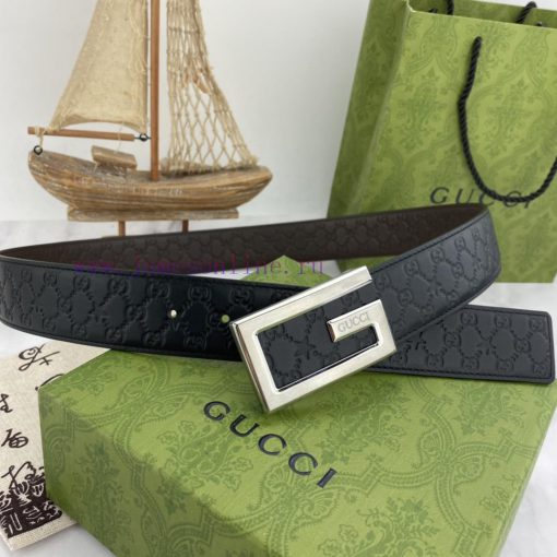 Gucci men's floral leather belt 40mm double-sided imported top layer leather compression can 17n0dn4b - Image 8