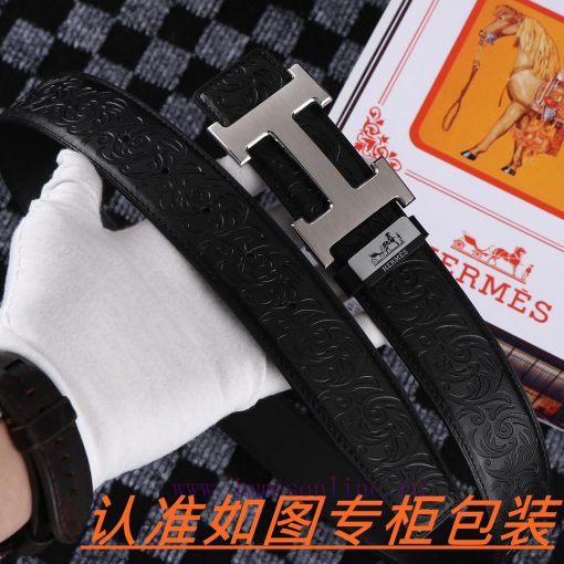 Men's belt HermesMen's leather belt is made of 100% head layer cowhide, ensuring that the 24 at67b0c5 - Image 8