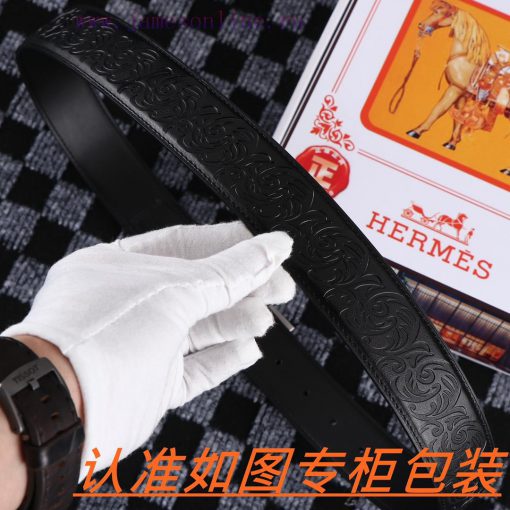 Men's belt HermesMen's leather belt is made of 100% head layer cowhide, ensuring that the 24 at67b0c5 - Image 9