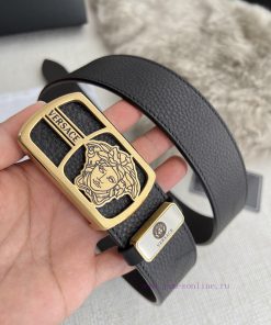 Versace. Versace Belt and BeltsHanging buckle, classic human head made of pure steel materia g23mseco