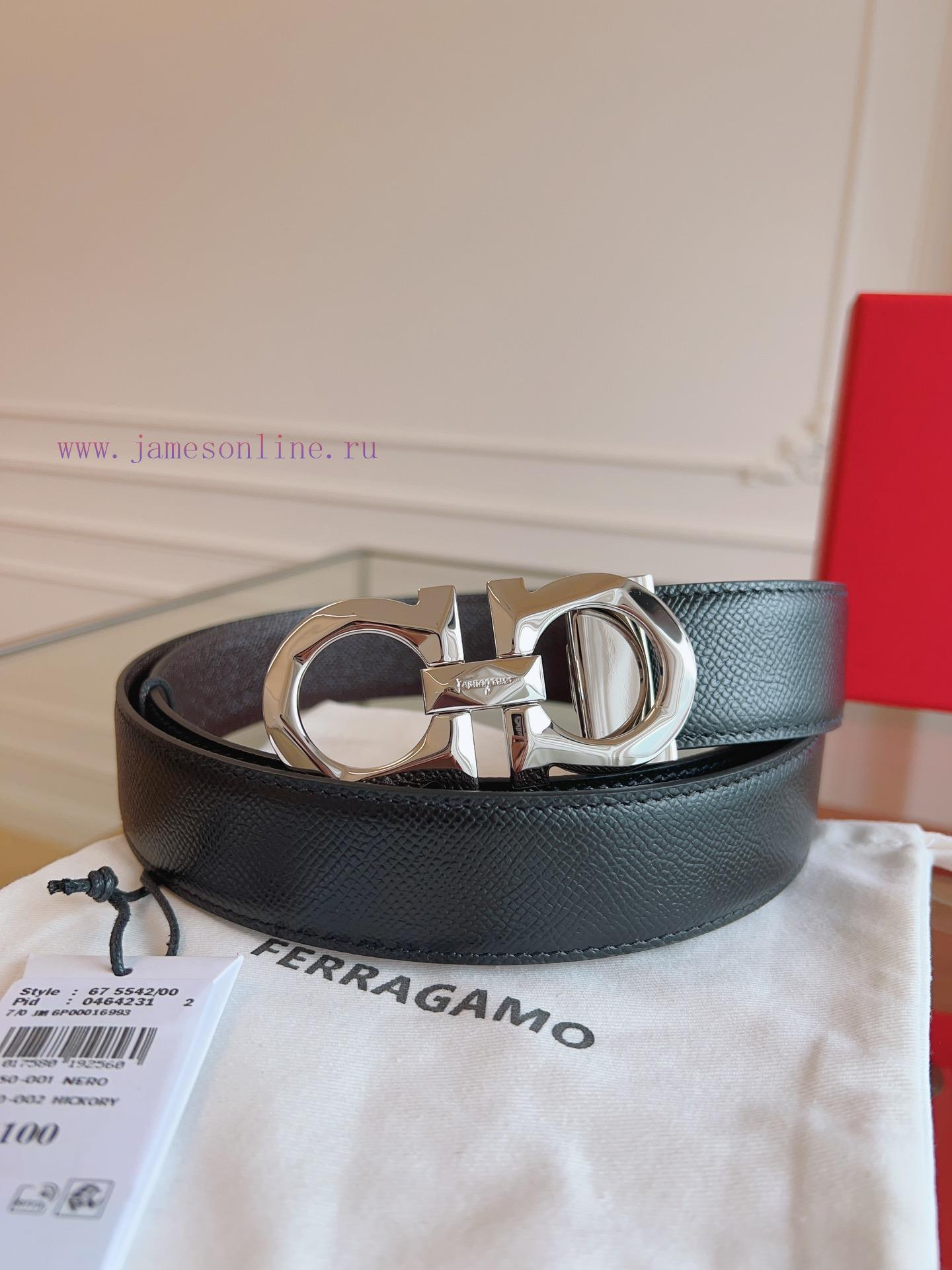 Ferragamo. FerragamoNew full width 3.5cm high-end customized men's belt double-sided importe eikax16t - Image 2