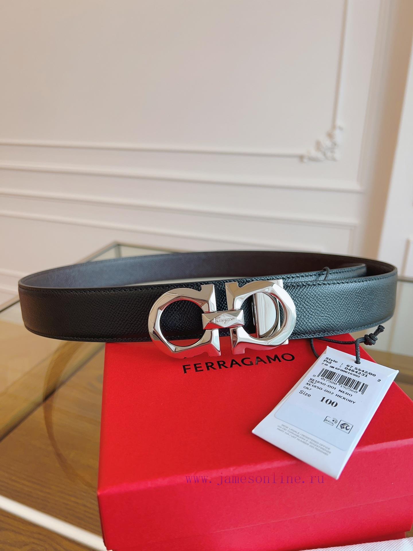 Ferragamo. FerragamoNew full width 3.5cm high-end customized men's belt double-sided importe eikax16t - Image 3