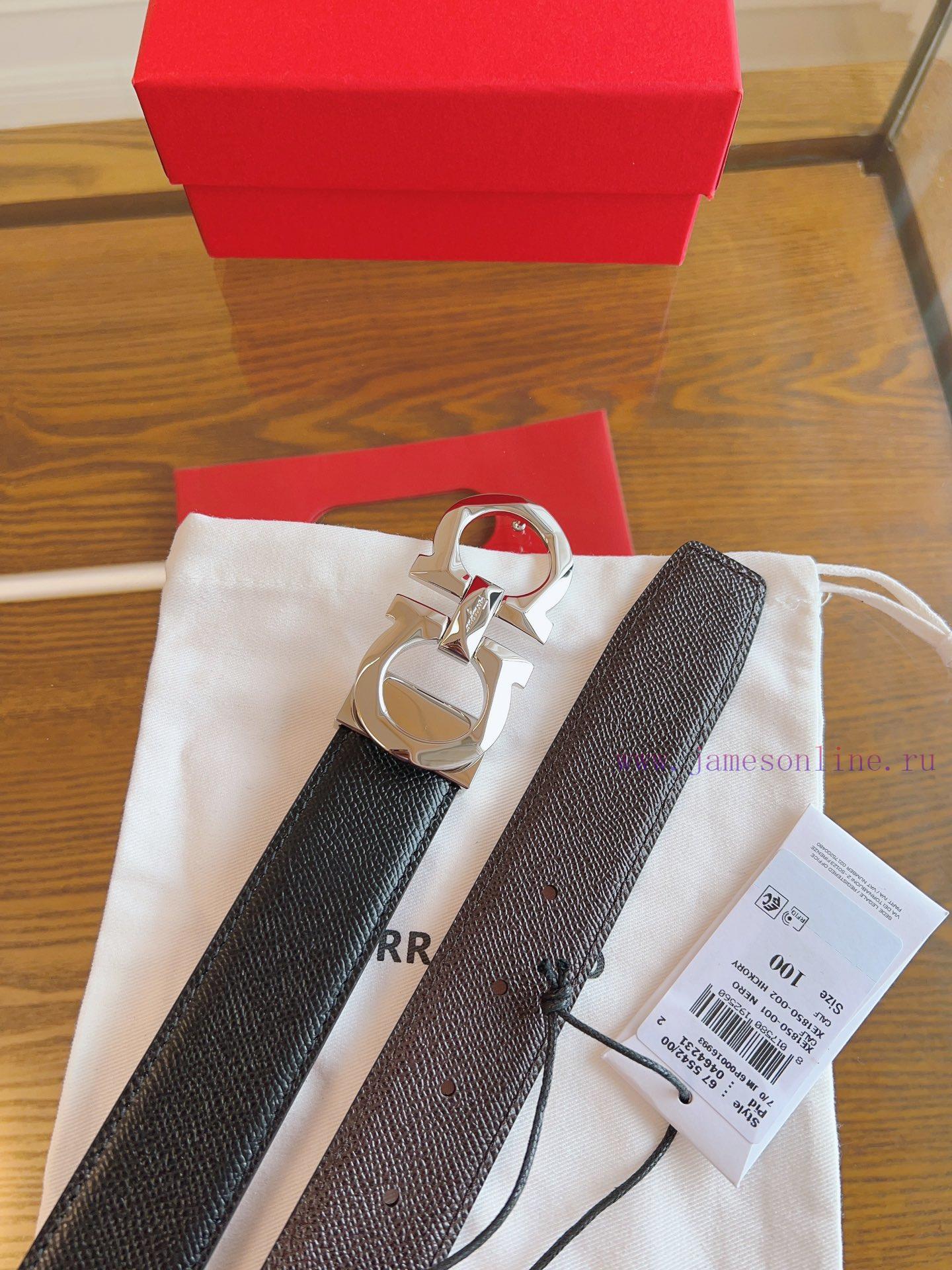 Ferragamo. FerragamoNew full width 3.5cm high-end customized men's belt double-sided importe eikax16t - Image 5