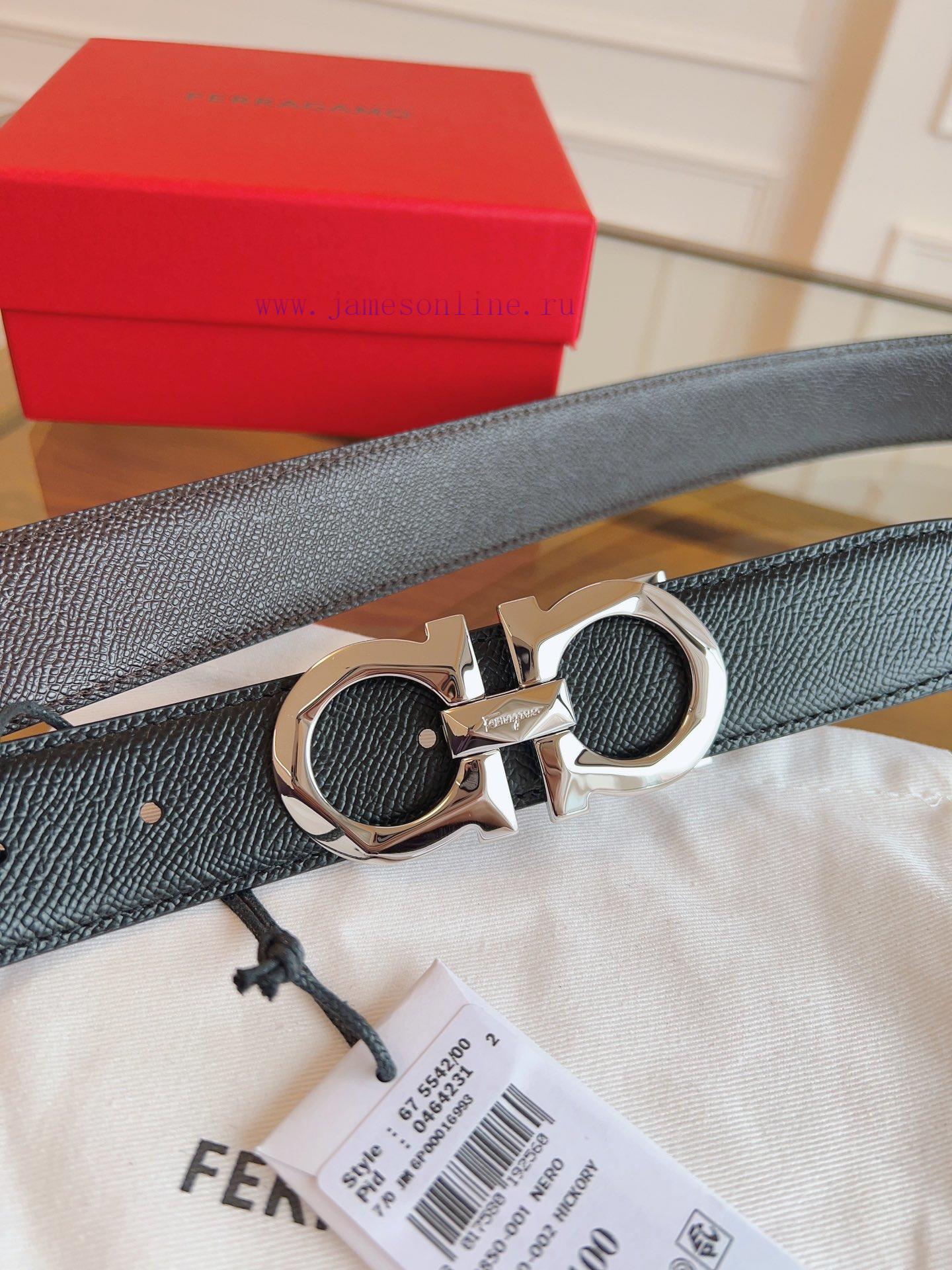 Ferragamo. FerragamoNew full width 3.5cm high-end customized men's belt double-sided importe eikax16t - Image 6