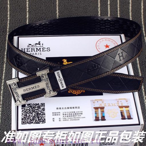 Hermes Her..mes️Identify and receive a punch as a giftMaterial: 100% head layer cowhide belt 53yelgry - Image 7