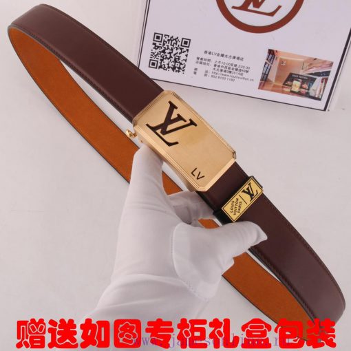 Belt LV Louis Vuitton automatic buckleThe waistband is made of 100% cowhide, ensuring the sa 6fhtxpux - Image 4