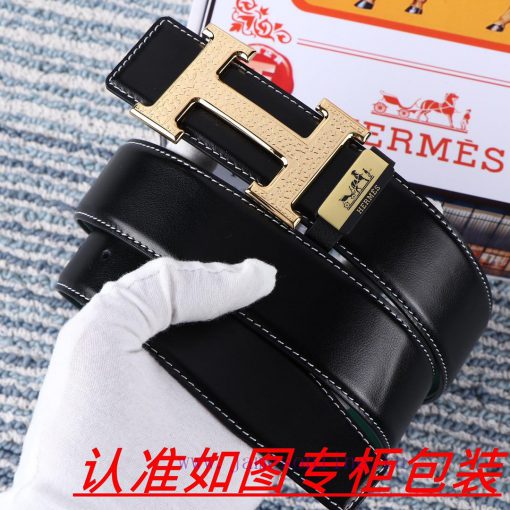 Men's belt HermesMen's leather belt is made of 100% head layer cowhide, ensuring that the 24 xhyhc6ts - Image 2
