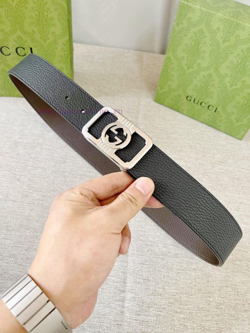 Gucci imported double-sided lychee patterned calf leather top layer, black combined with cof fosa2ga3 - Image 2