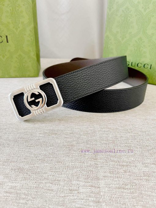Gucci imported double-sided lychee patterned calf leather top layer, black combined with cof fosa2ga3 - Image 5