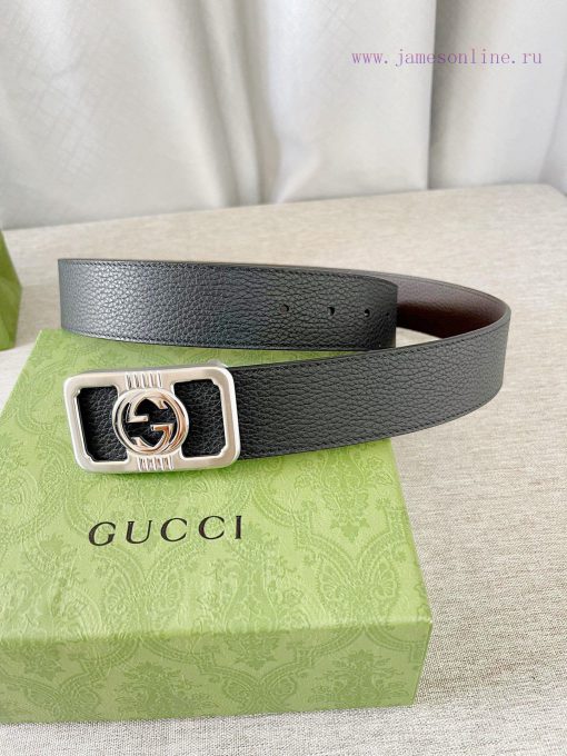 Gucci imported double-sided lychee patterned calf leather top layer, black combined with cof fosa2ga3 - Image 8