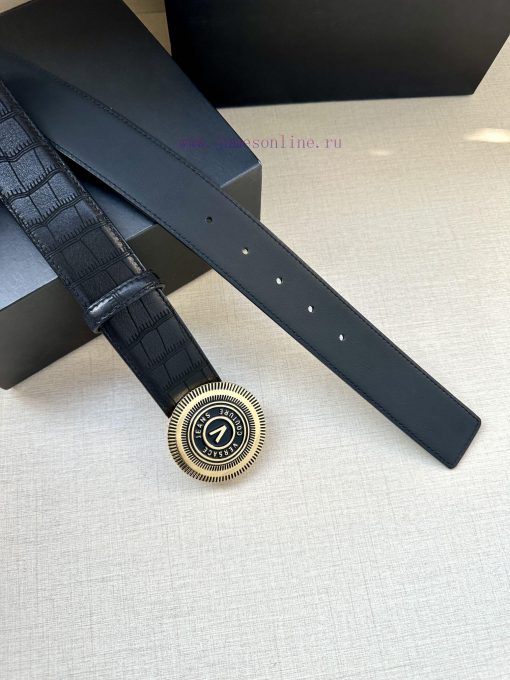 3.8cm Width Versace JEANS COUPURE Leather V-EMBLEM Buckle Belt with La Greca accents for a p k5a04cvq - Image 10