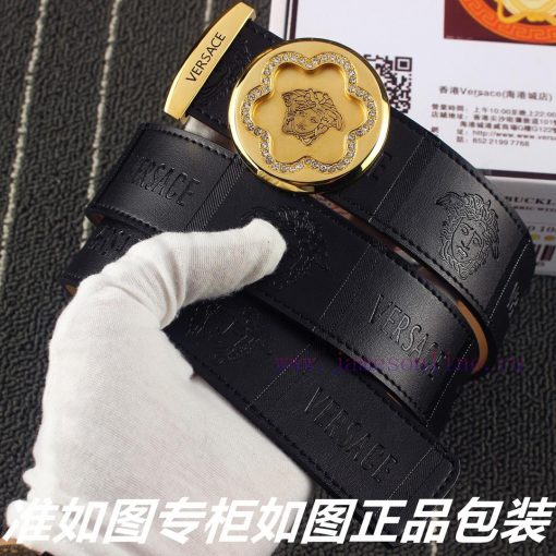 Versace ️Identify and receive a punch as a giftMaterial: 100% head layer cowhide belt, hand k9yoj6sk - Image 5