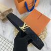LV men's waist belt 38mm double-sided imported leather can be used on both sides with wiring qyacmuxh