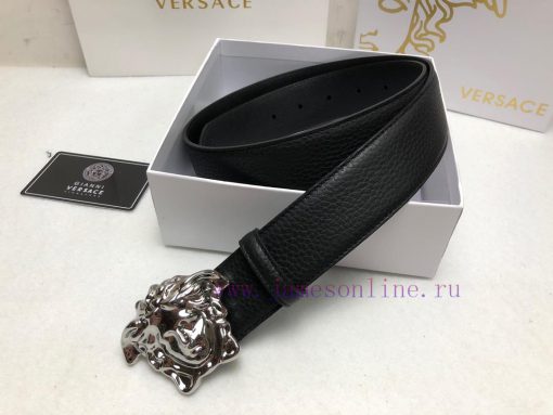 Versace 3.8cm, VERSACE, Double sided imported cowhide with lychee pattern, paired with pure 05q6os8t - Image 7