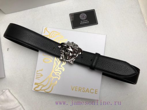 Versace 3.8cm, VERSACE, Double sided imported cowhide with lychee pattern, paired with pure 05q6os8t - Image 9