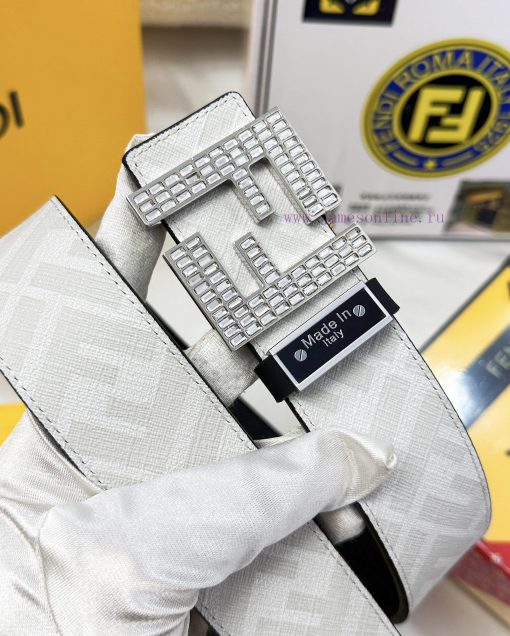Belt FENDI Fendi ReproductionBelt made of 100% head layer cowhide with crocodile pattern, ev 0v6rfjf6 - Image 8