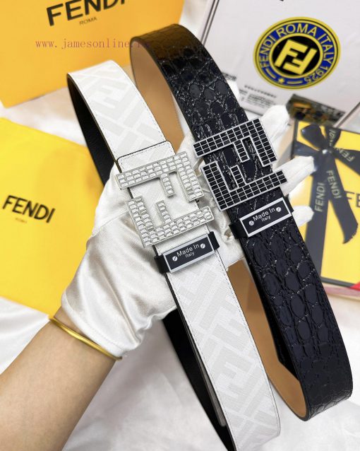 Belt FENDI Fendi ReproductionBelt made of 100% head layer cowhide with crocodile pattern, ev 0v6rfjf6 - Image 10