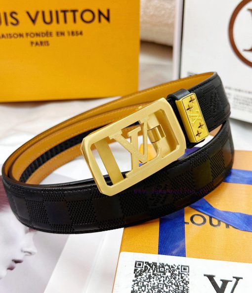 Belt LV Louis Vuitton automatic buckle-Belt replica The automatic belt series is made of 100 h0ckowkw - Image 3