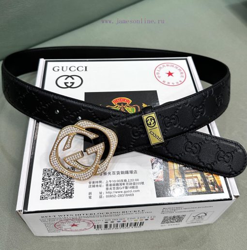 Belt Gucci Gucci ️ Diamond studdedBelt made of 100% head layer cowhide, guaranteed genuine l 688887lm - Image 7