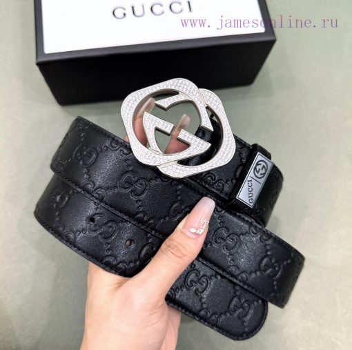 Belt Gucci Gucci ️ Diamond studdedBelt made of 100% head layer cowhide, guaranteed genuine l mv2kebt7 - Image 4