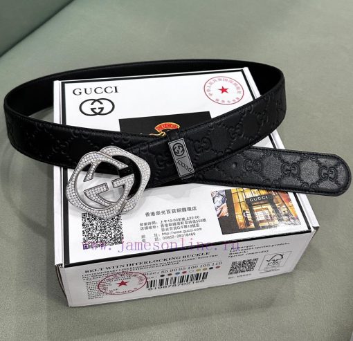 Belt Gucci Gucci ️ Diamond studdedBelt made of 100% head layer cowhide, guaranteed genuine l 688887lm - Image 8
